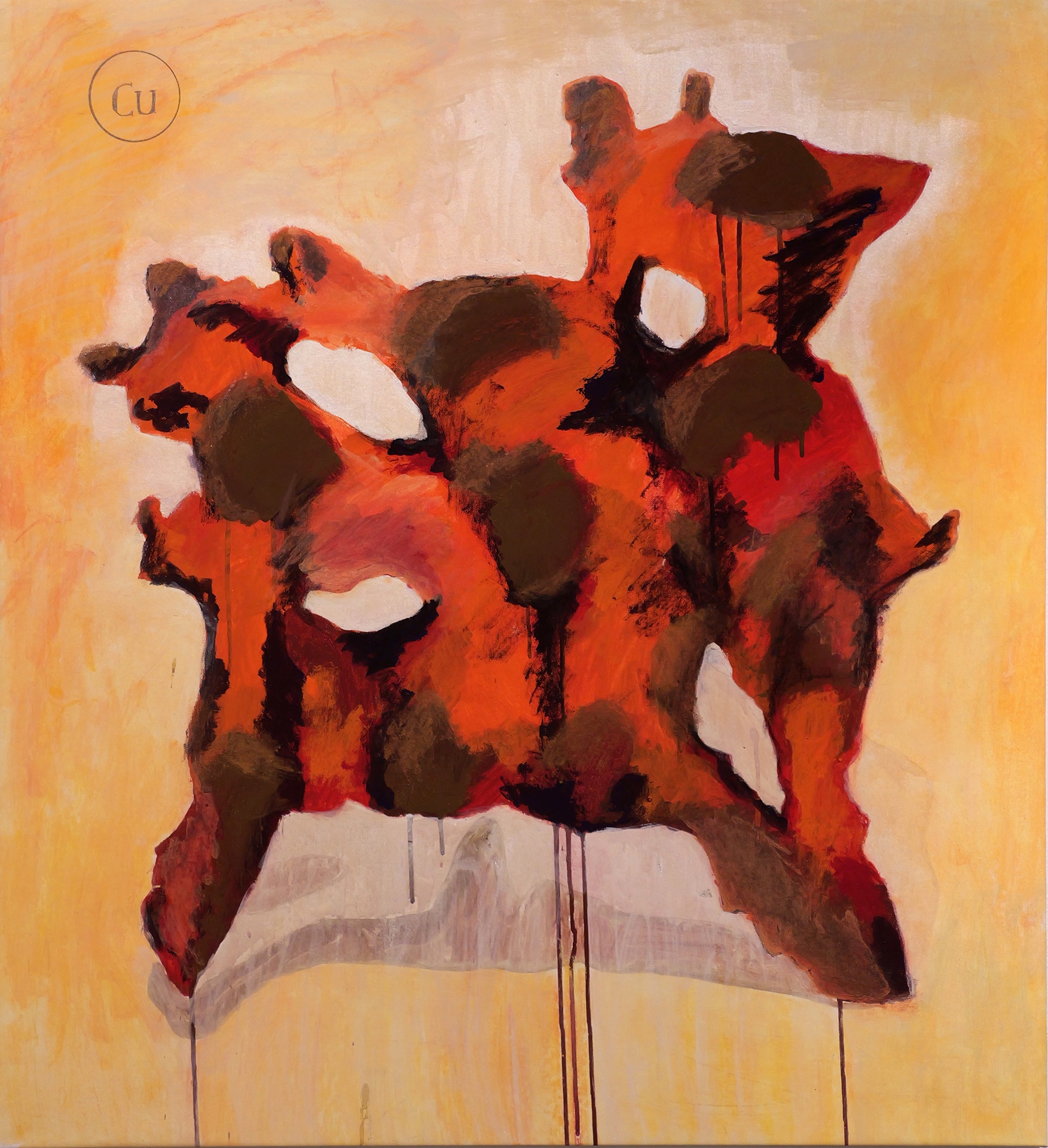 Tempera based paint and black lead on canvas, 2022