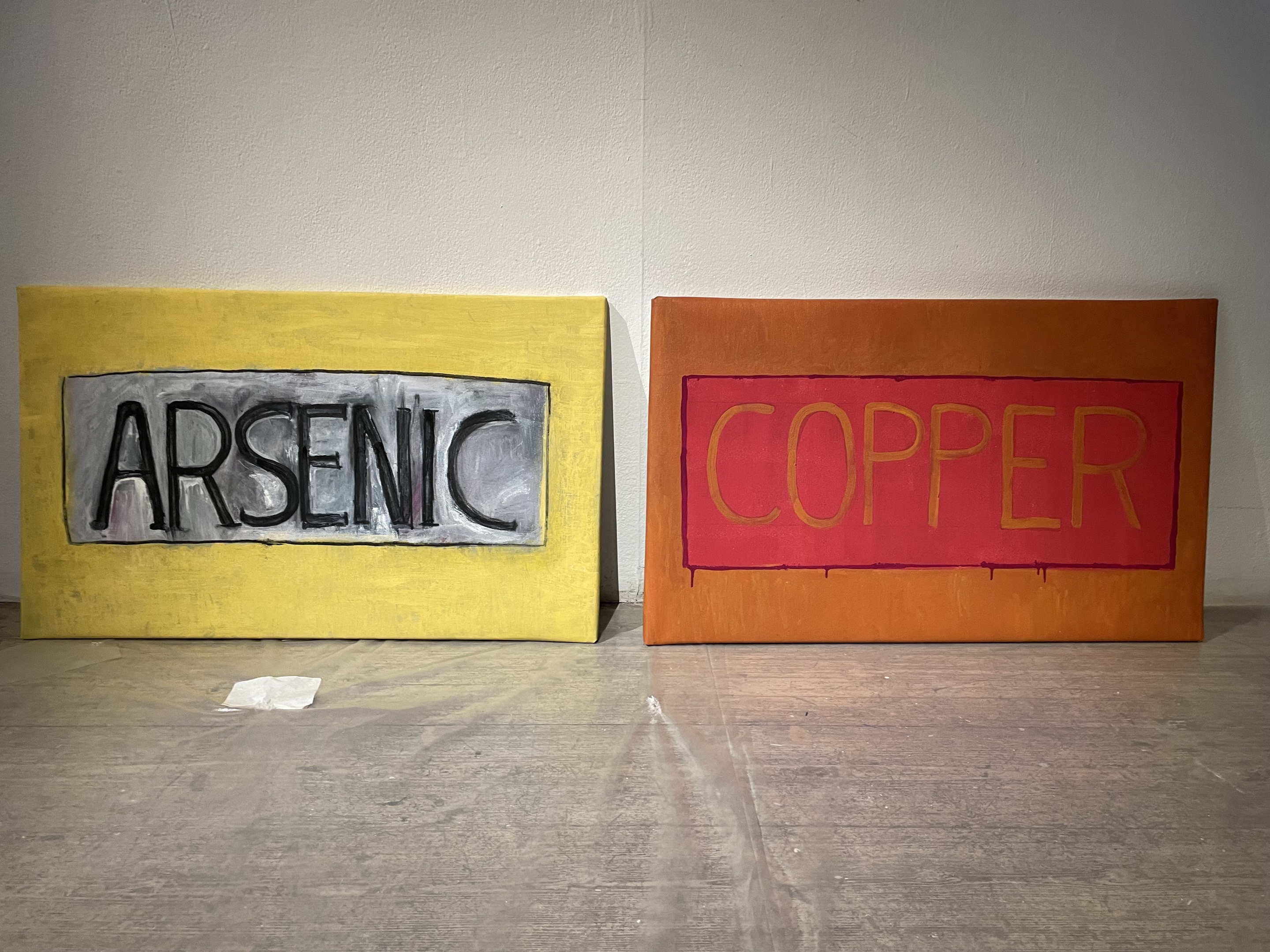 Tempera based paint and colchrite on canvas, 2024